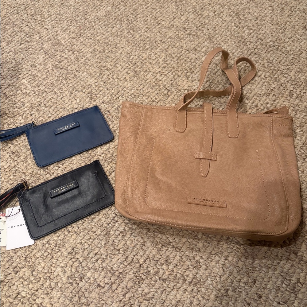 Tan Leather Tote Bag The Bridge Florence Italy